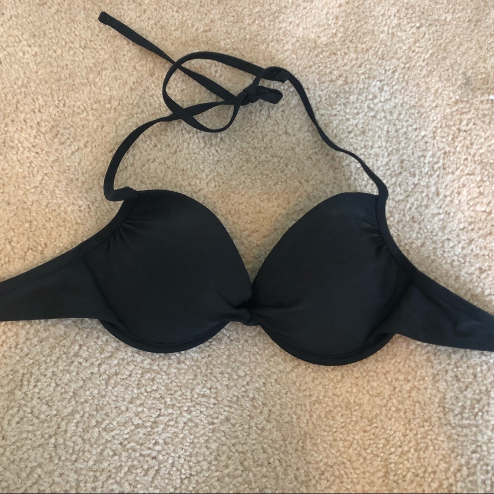black push-up bikini top